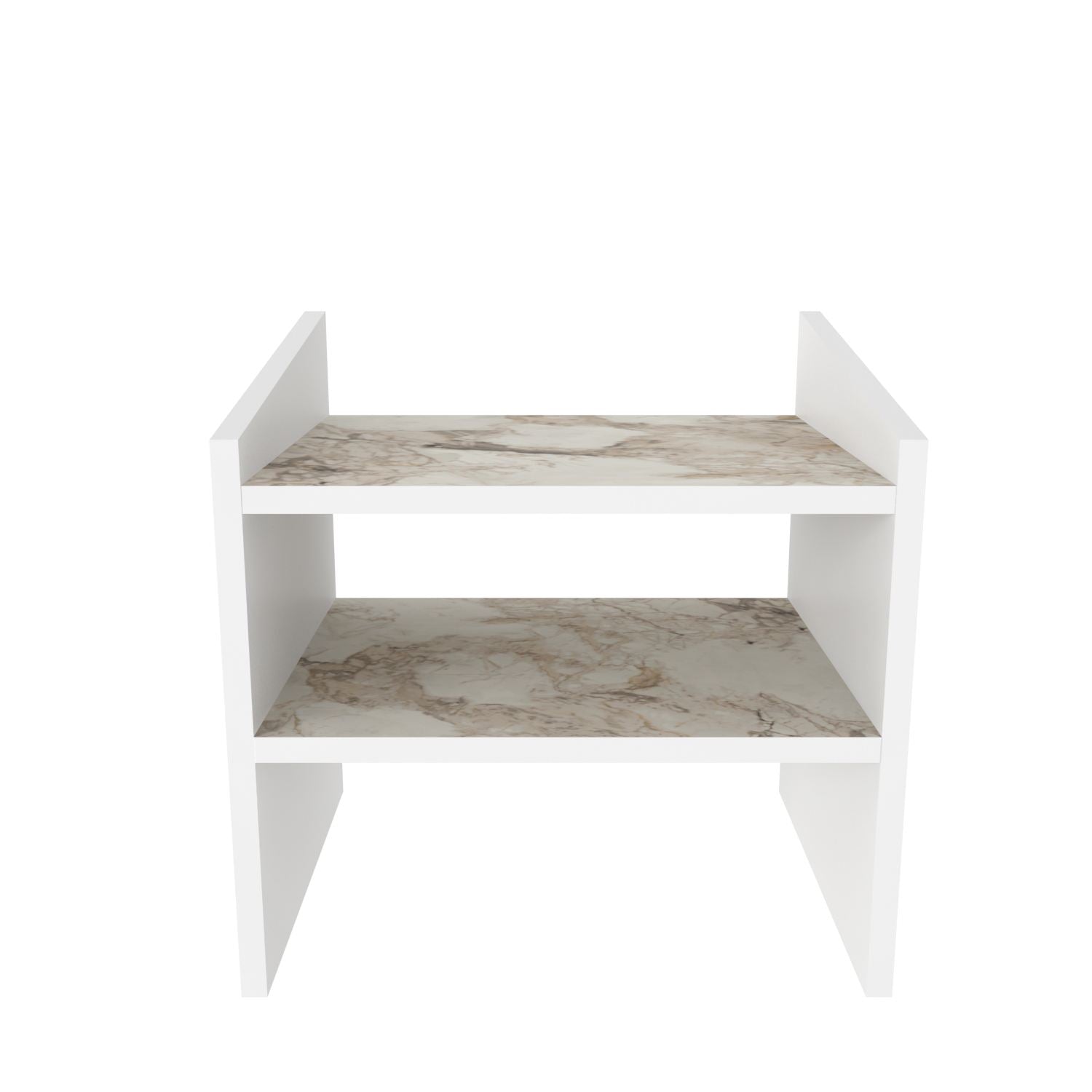 Mesa de cabeceira – 45cm x 35cm – Branco e Éfeso – MDF