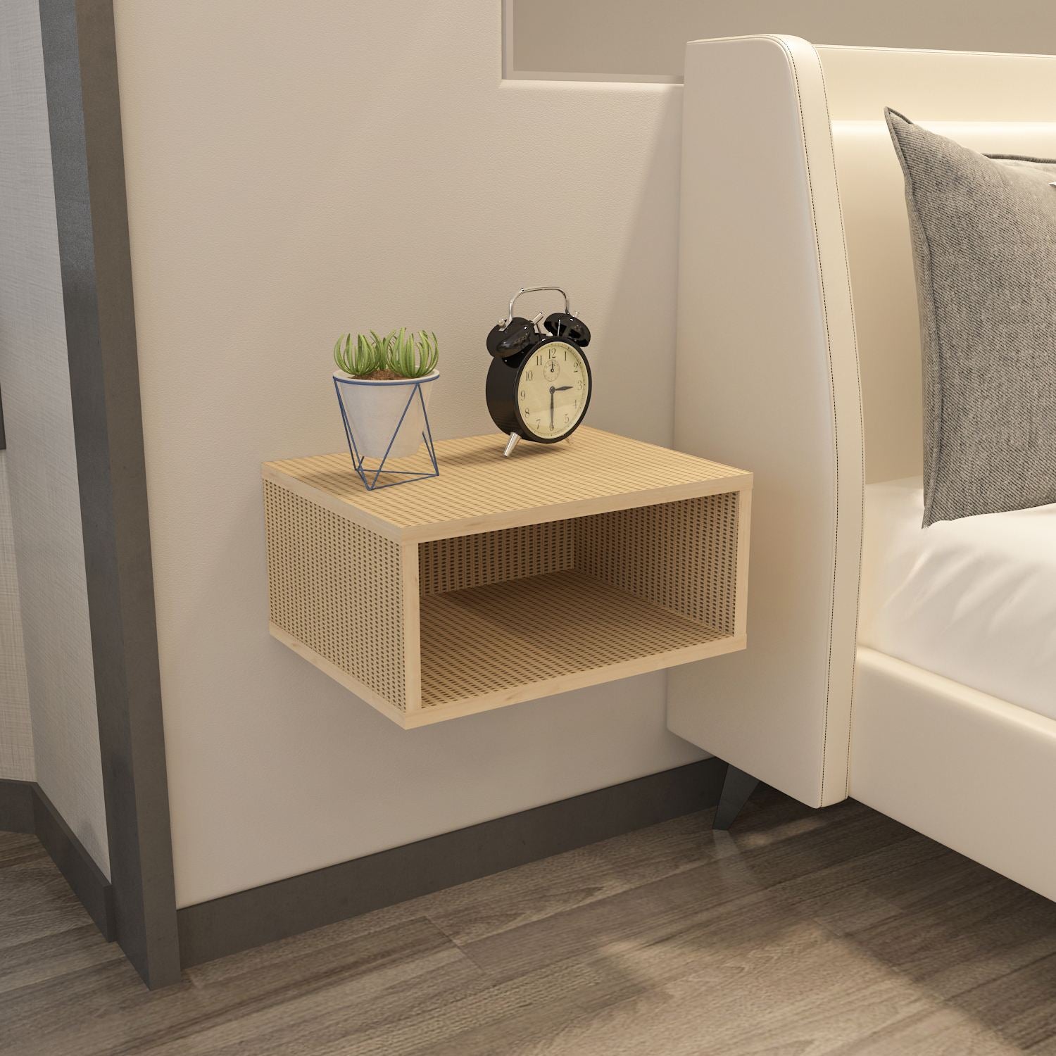 Mesa de cabeceira – 45cm x 21,1cm x 35cm – cor Hazeran – painel de partículas com melamina