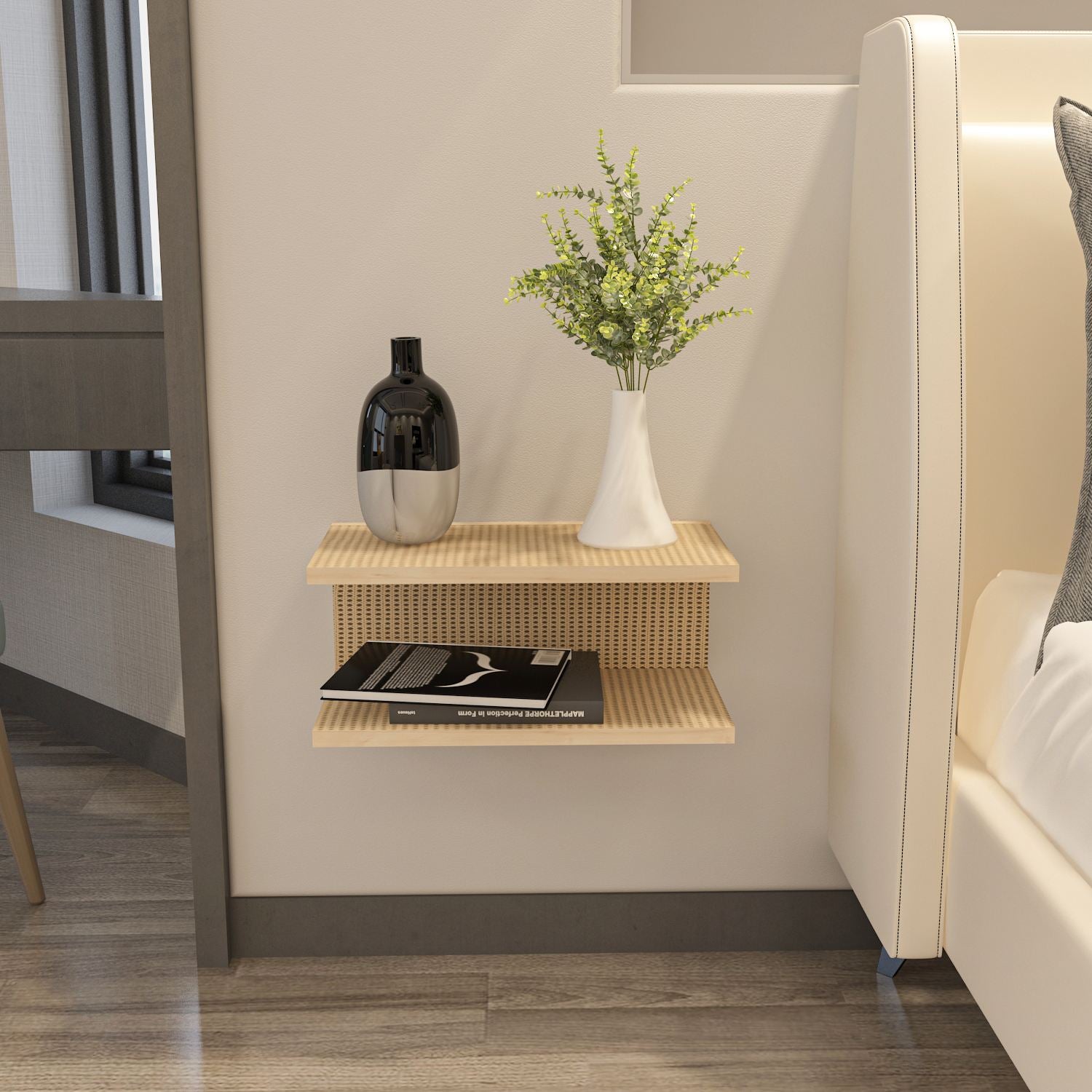 Mesa de Cabeceira – 45 cm x 19,6 cm x 23,8 cm – Hazeran – Painel de Partículas Revestido em Melamina