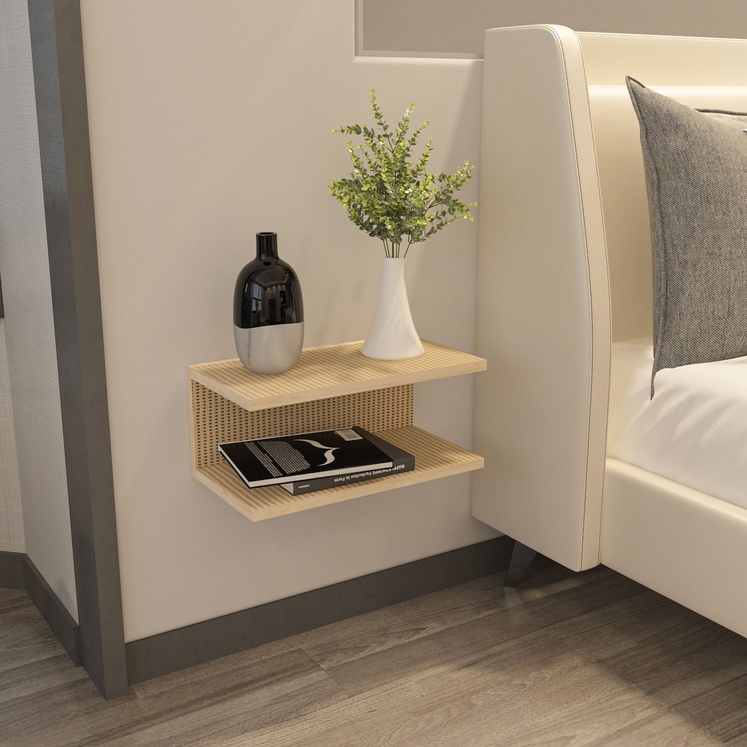 Mesa de Cabeceira – 45 cm x 19,6 cm x 23,8 cm – Hazeran – Painel de Partículas Revestido em Melamina