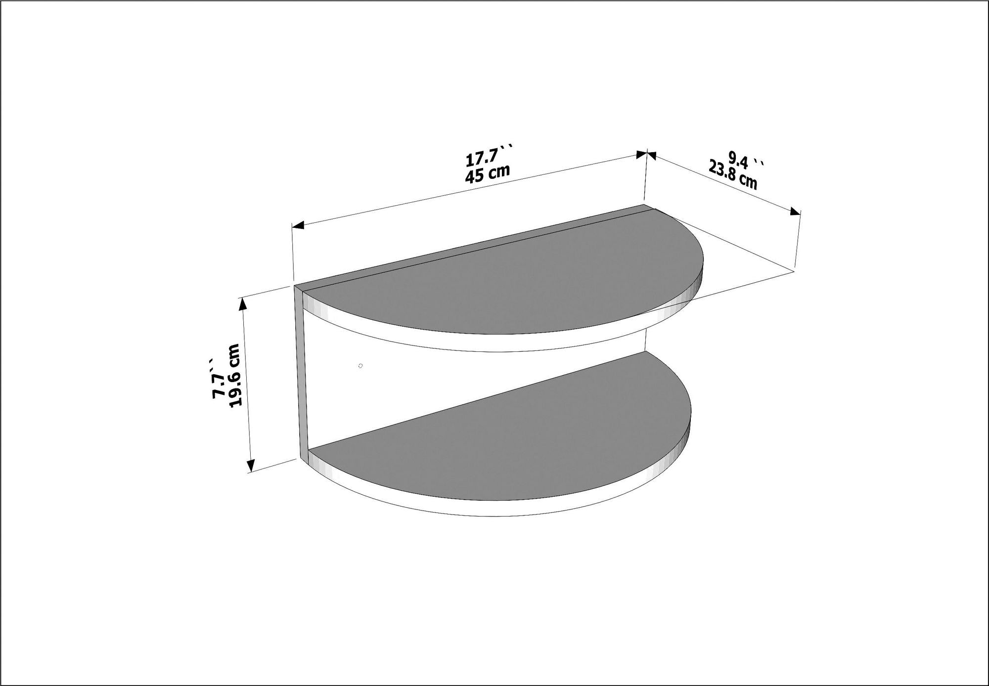 Mesa de Cabeceira – 45cm de largura, 19.6cm de altura, 23.8cm de profundidade – Éfeso – Aglomerado revestido de melamina