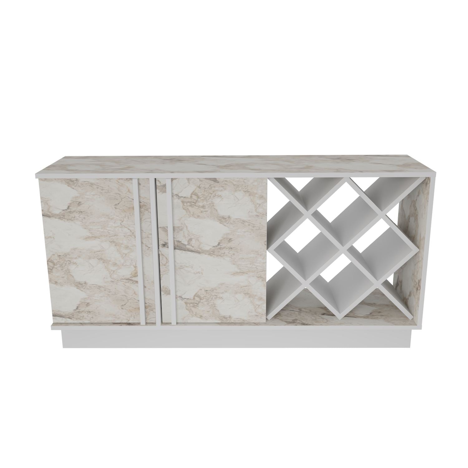 Aparador – 148cm x 70cm x 40cm – Branco e Éfeso – MDF