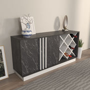 Aparador – 148 cm x 70 cm x 40 cm – Branco e Preto – MDF