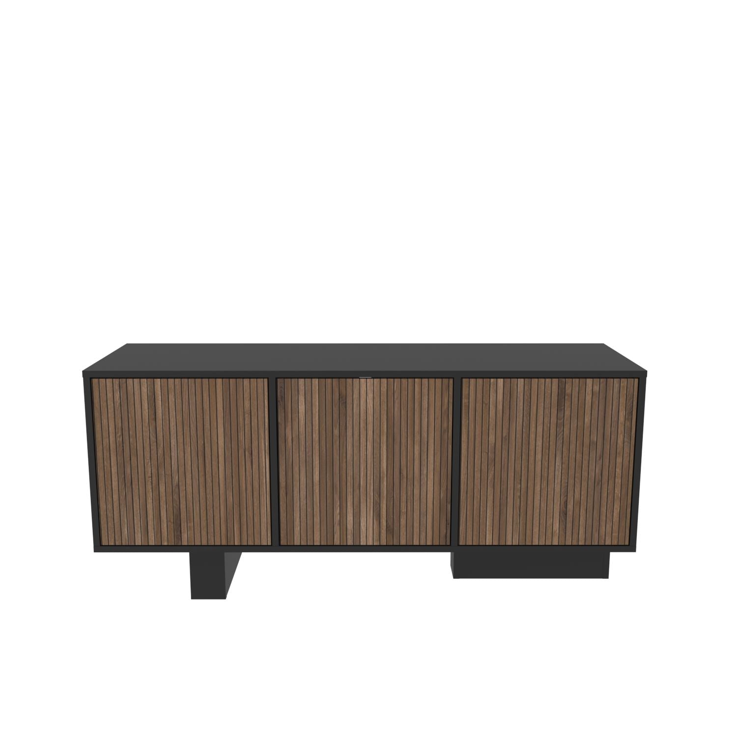 Aparador – 150cm x 51,5cm x 45cm – Preto e Nogueira Clara – MDF