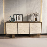 Aparador – 150cm x 51,5cm x 45cm – Noz e Travertino – MDF