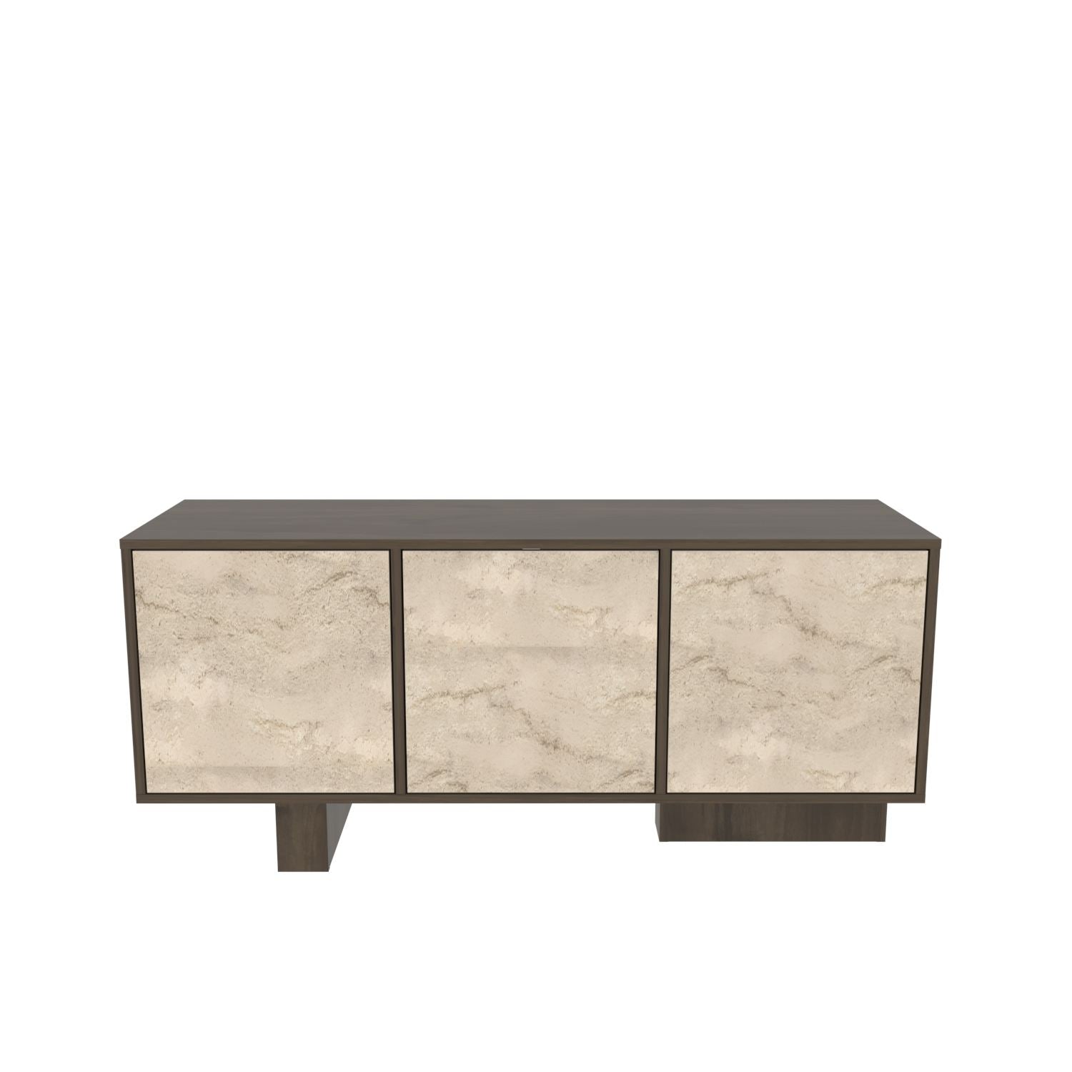 Aparador – 150cm x 51,5cm x 45cm – Noz e Travertino – MDF