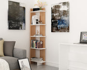 Estante moderna – 45 x 170 x 22 cm – Teca e Branco – Painel de partículas