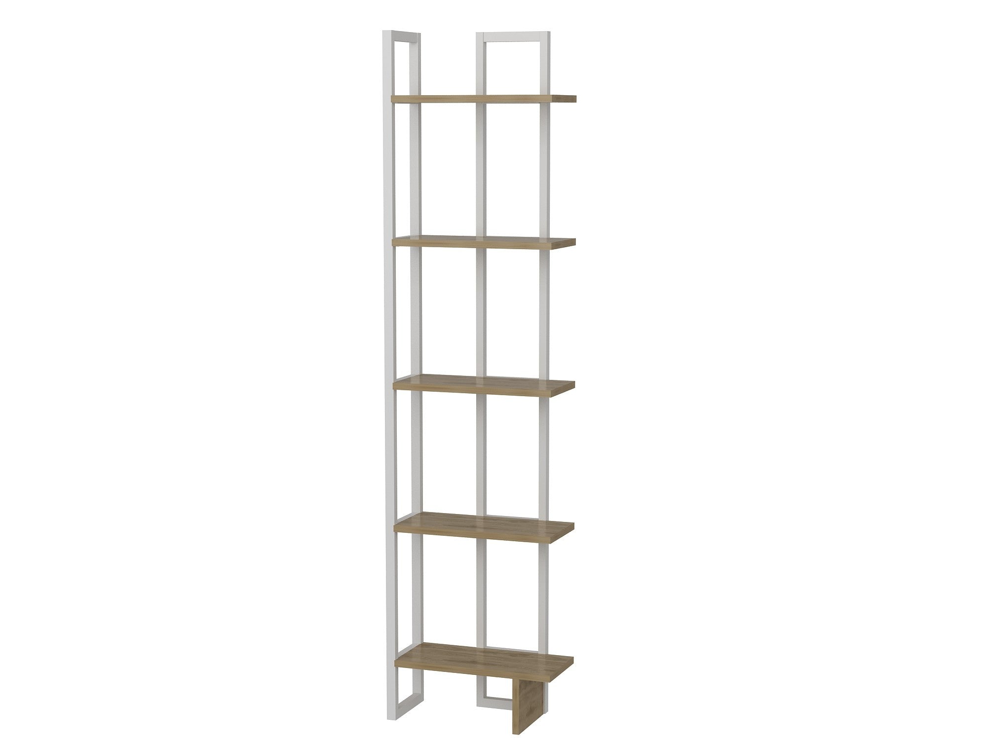 Estante moderna – 45 cm L x 180 cm A x 22 cm P – carvalho e branco – melamina