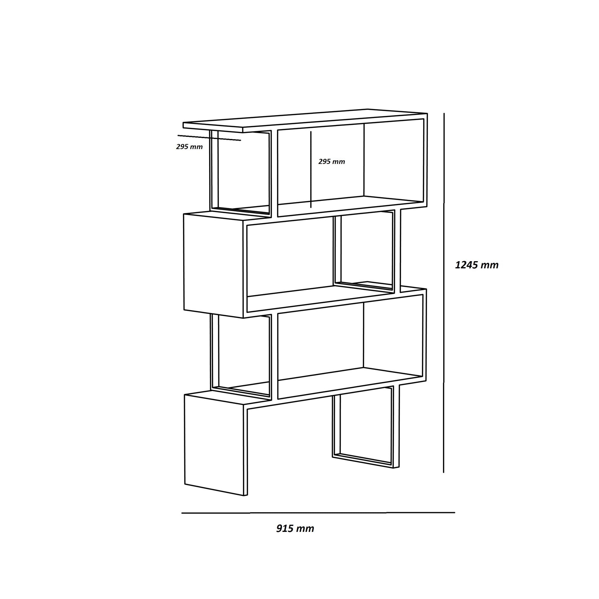 Estante Industrial Moderna – 91,5 x 124,5 x 29,5 cm – Carvalho e Preto – Painel de partículas revestido a melamina