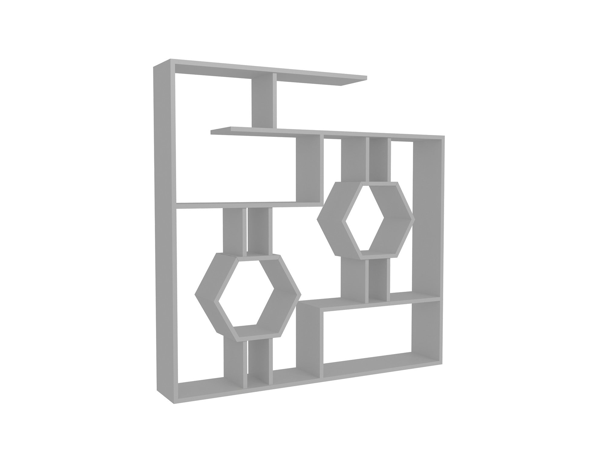 Estante branca moderna, 134 x 134 x 22 cm | Painel de partículas 100% revestido em melamina, 18 mm de espessura | Solução de armazenamento elegante e montável na parede para casa e escritório
