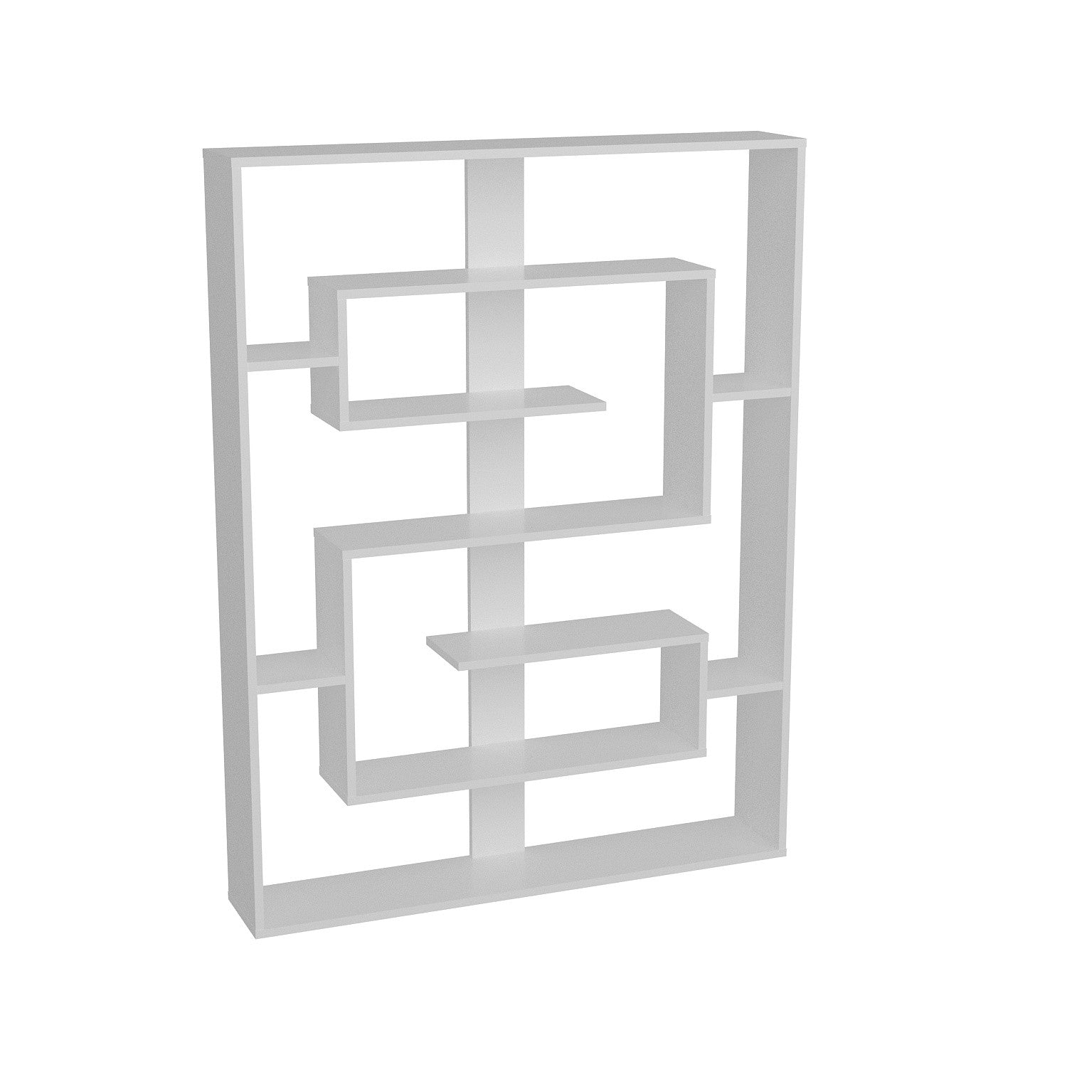 Estante branca moderna, 120 x 156 x 22 cm | Painel de partículas 100% revestido em melamina, 18 mm de espessura | Montável na parede, várias prateleiras para armazenamento com estilo