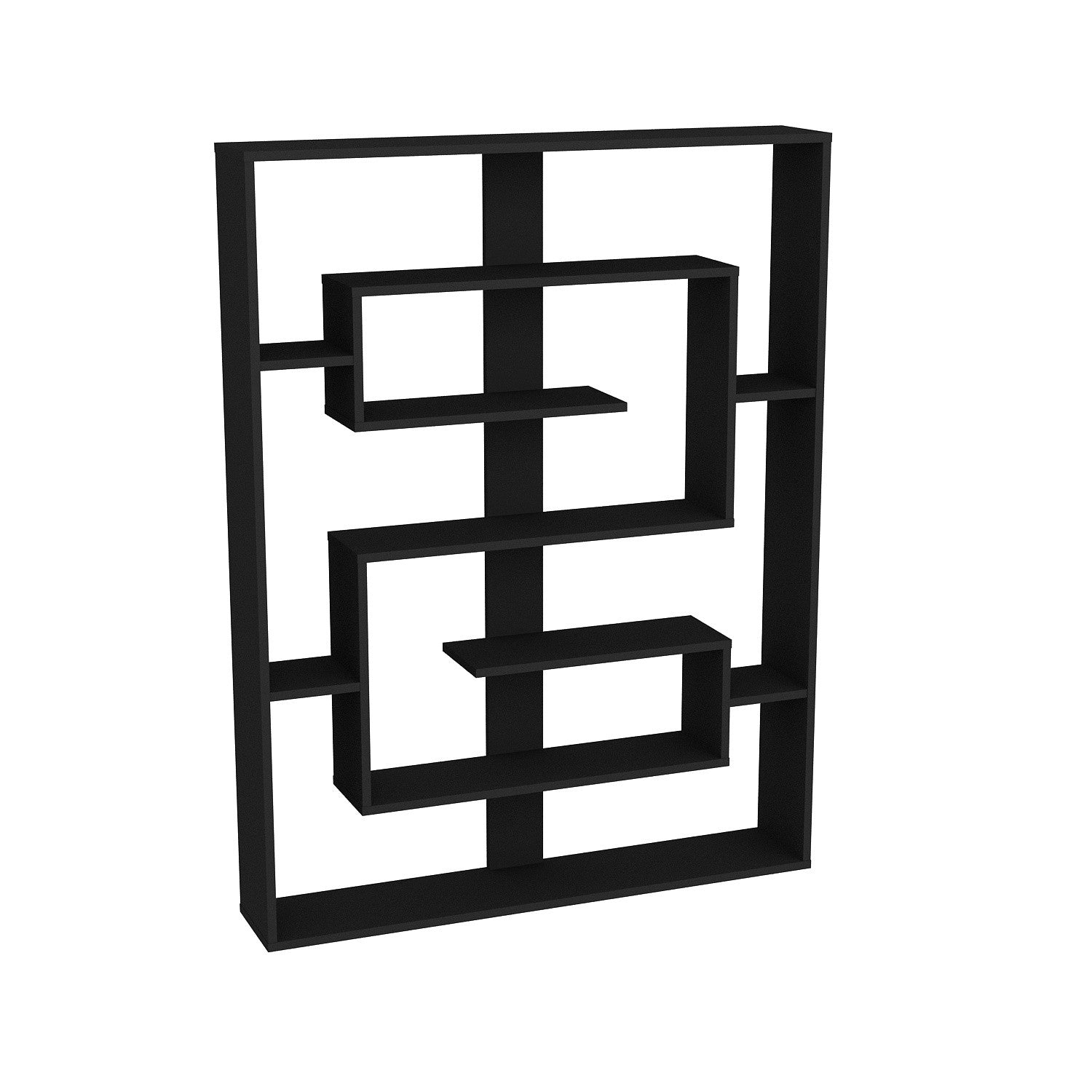 Estante moderna – 120 x 156 x 22 cm – preta – painel de partículas revestido a melamina