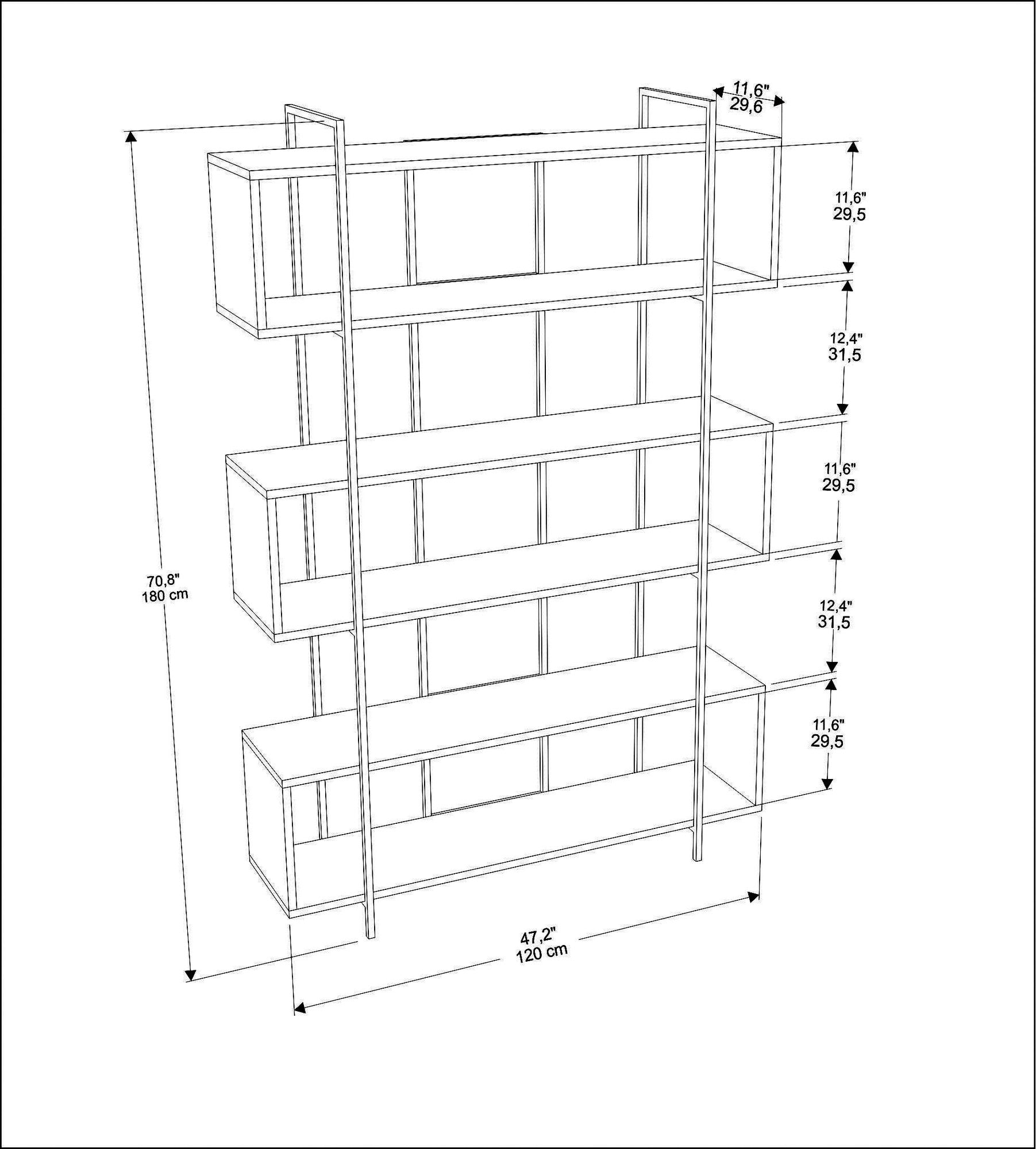 Estante – 120 x 180 x 29,6 cm – Verde e Preto – Painel de partículas revestido a melamina