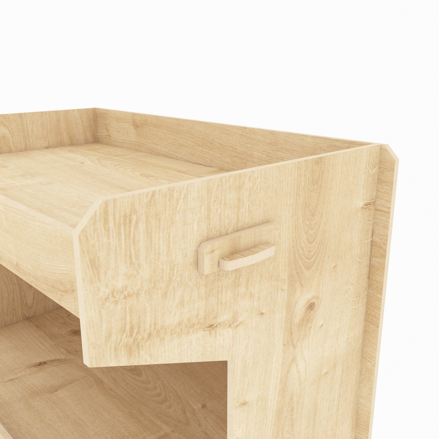 Estante de carvalho elegante, 65,6 x 80,5 x 34,3 cm | Painel de partículas 100% revestido de melamina, 8 mm de espessura | Perfeito para decoração moderna de casa e escritório