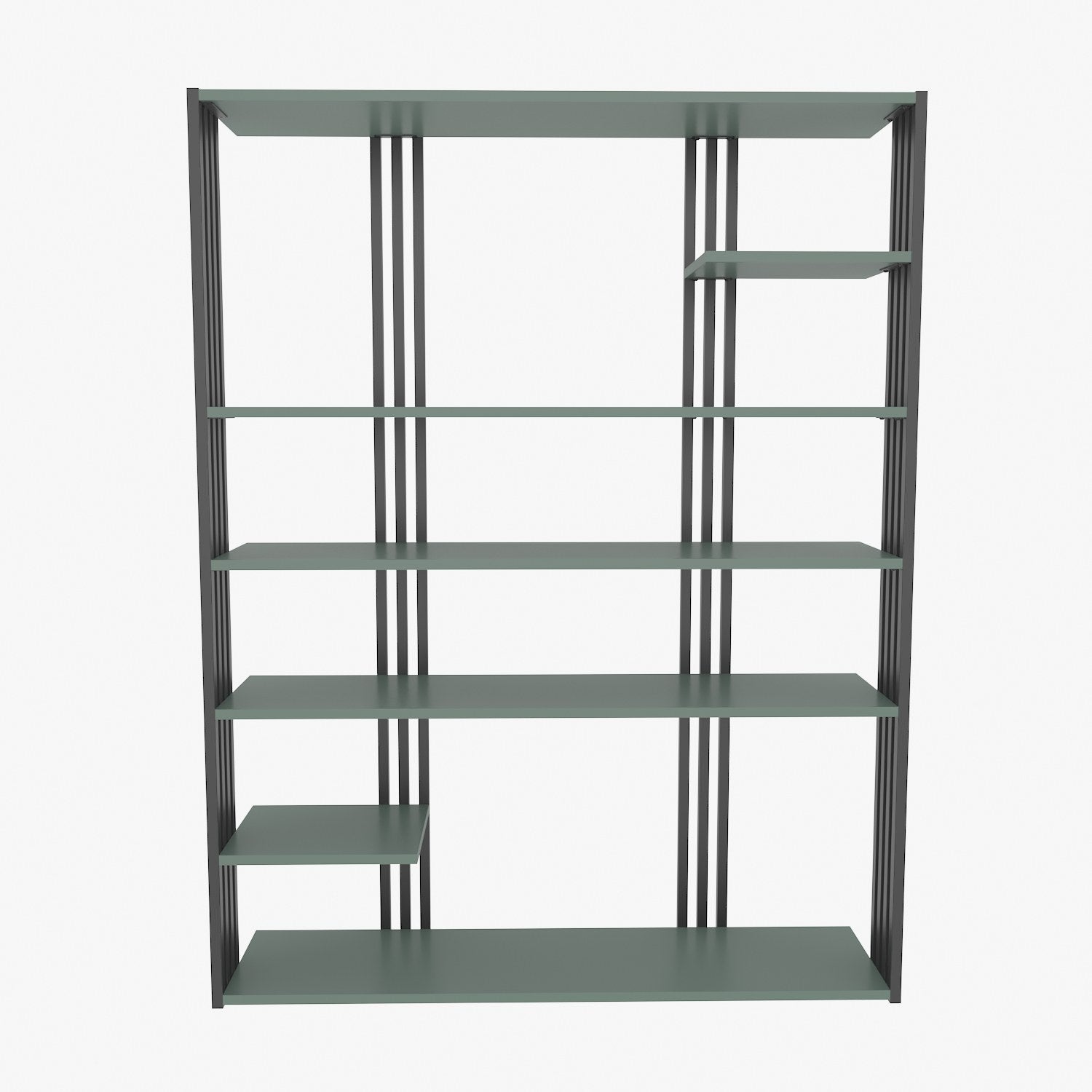 Estante elegante em verde e preto, 120 x 160 x 29,6 cm | Painel de partículas 100% revestido em melamina, 18 mm de espessura | Perfeita para decoração moderna de casa e escritório