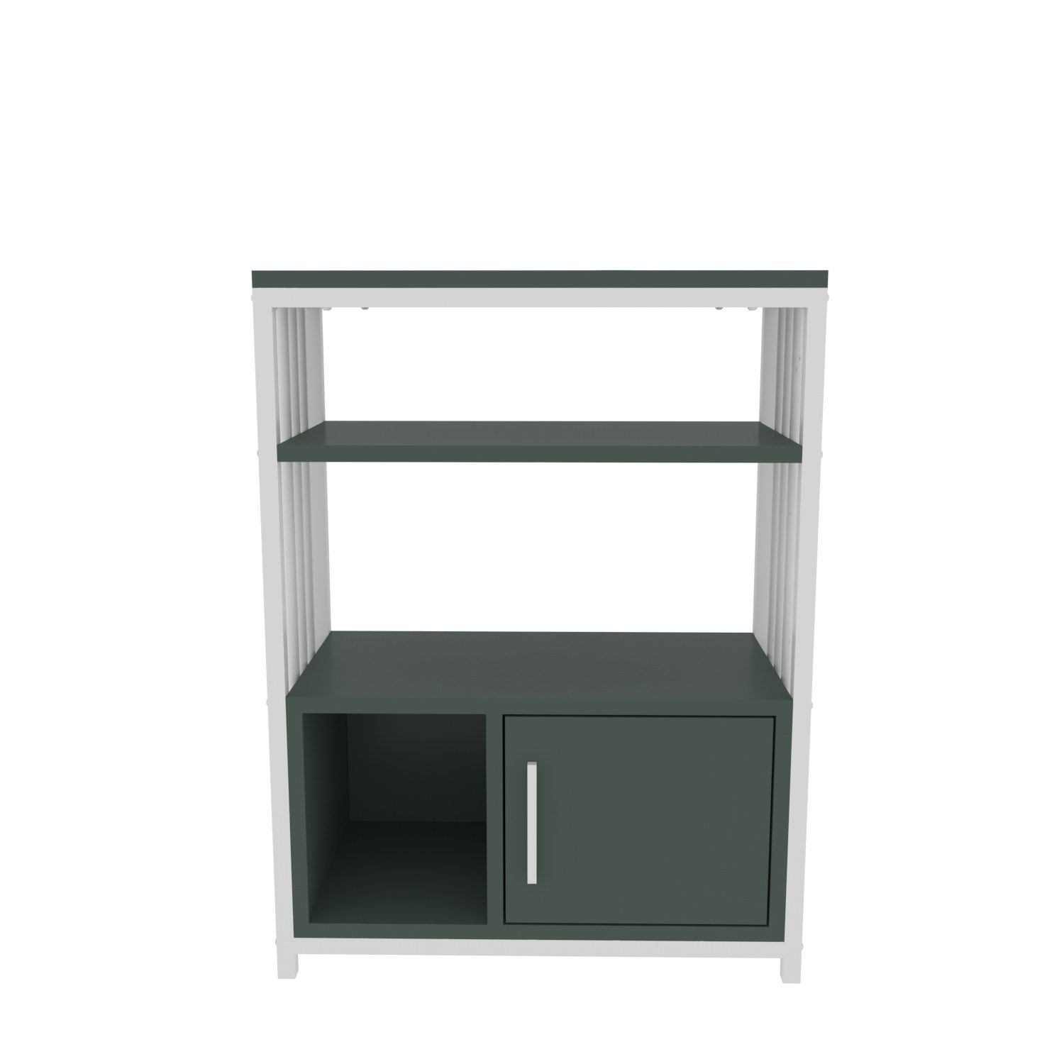 Estante elegante em verde e branco, 60 x 80 x 29,6 cm | Painel de partículas 100% revestido em melamina, 18 mm de espessura | Perfeita para decoração moderna de casa e escritório