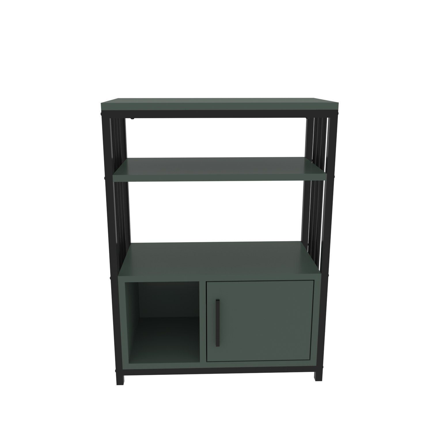 Estante elegante em verde e preto, 60 x 80 x 29,6 cm | Painel de partículas 100% revestido em melamina, 18 mm de espessura | Perfeita para decoração moderna de casa e escritório