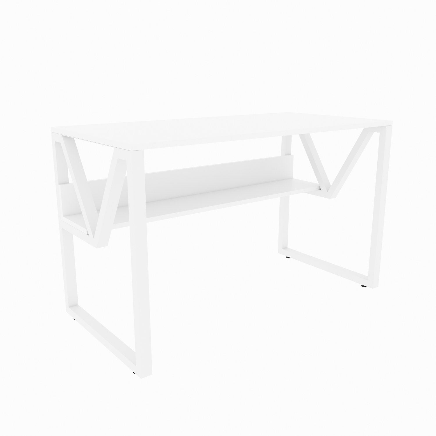 Secretária de Estudo/Escritório Moderna, Branca, 120 x 60 x 72,8 cm | Painel de Partículas 100% Revestido em Melamina, 18 mm de Espessura | Elegante e Funcional para Escritório e Estudo em Casa