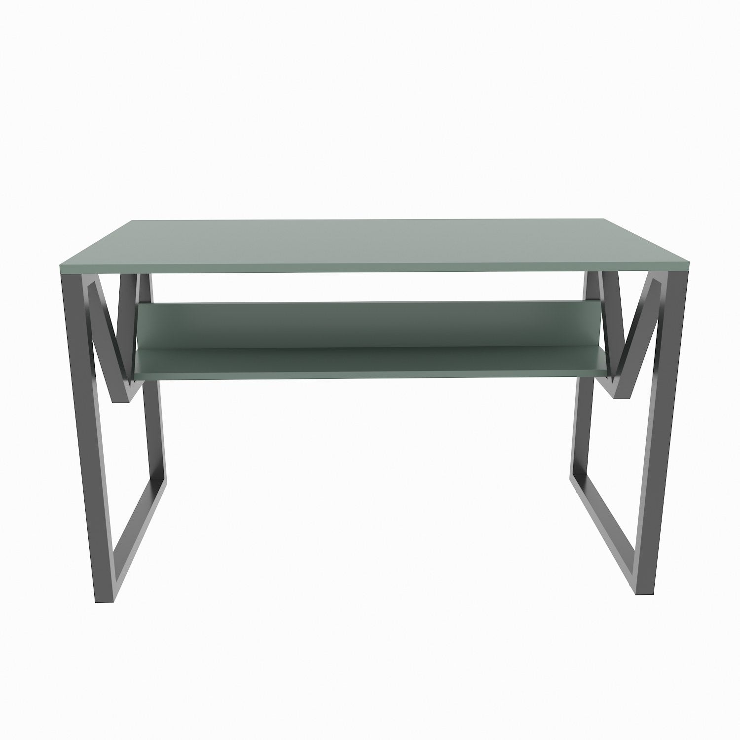 Secretária de Estudo/Escritório Elegante, Verde e Preta, 120 x 60 x 72,8 cm | Painel de Partículas 100% Revestido em Melamina, 18 mm de Espessura | Perfeita para Escritórios e Salas de Estudo Modernos