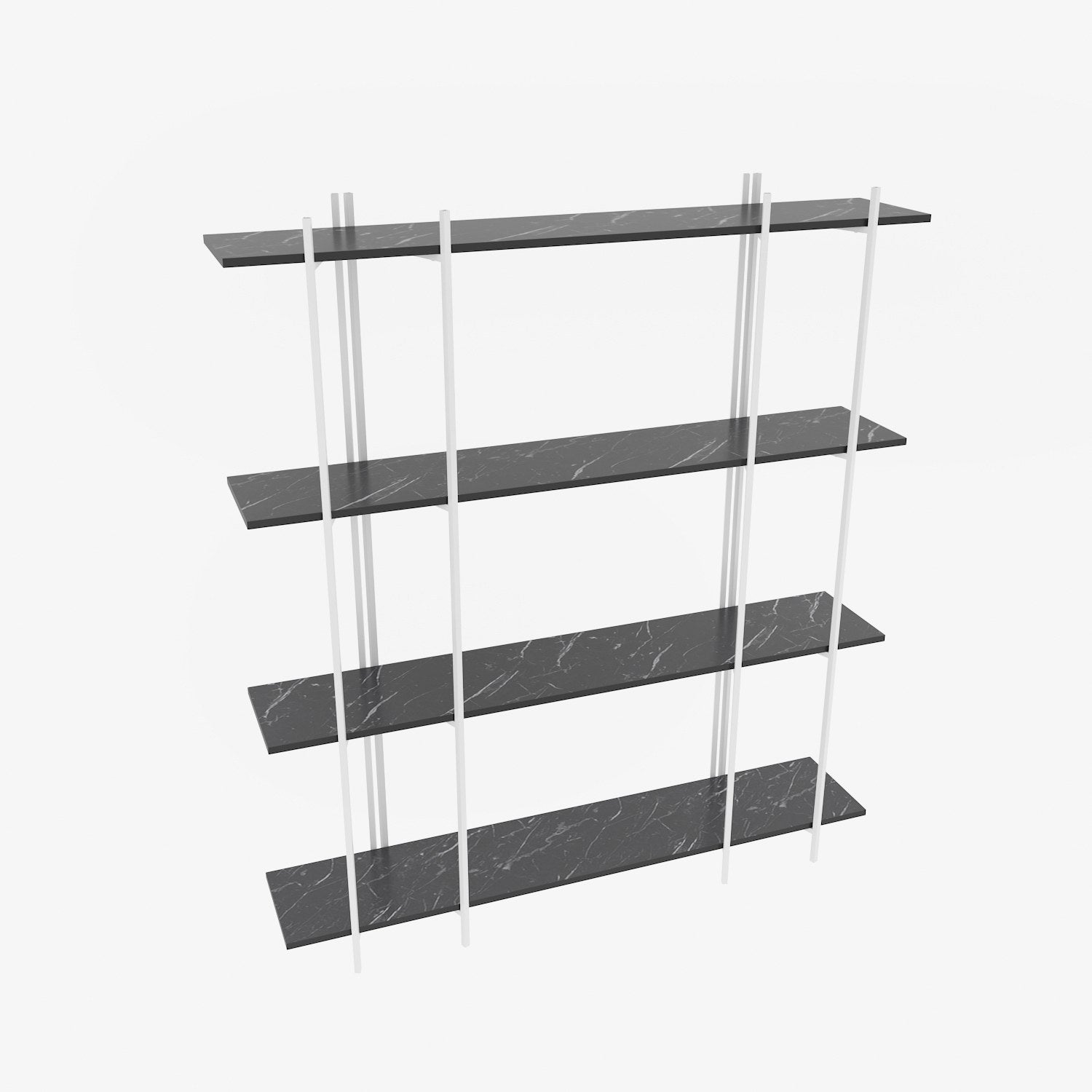 Estante elegante em preto e branco, 160 cm x 180 cm x 29,6 cm | Painel de partículas 100% revestido em melamina, 18 mm de espessura | Solução de armazenamento moderna para casa e escritório