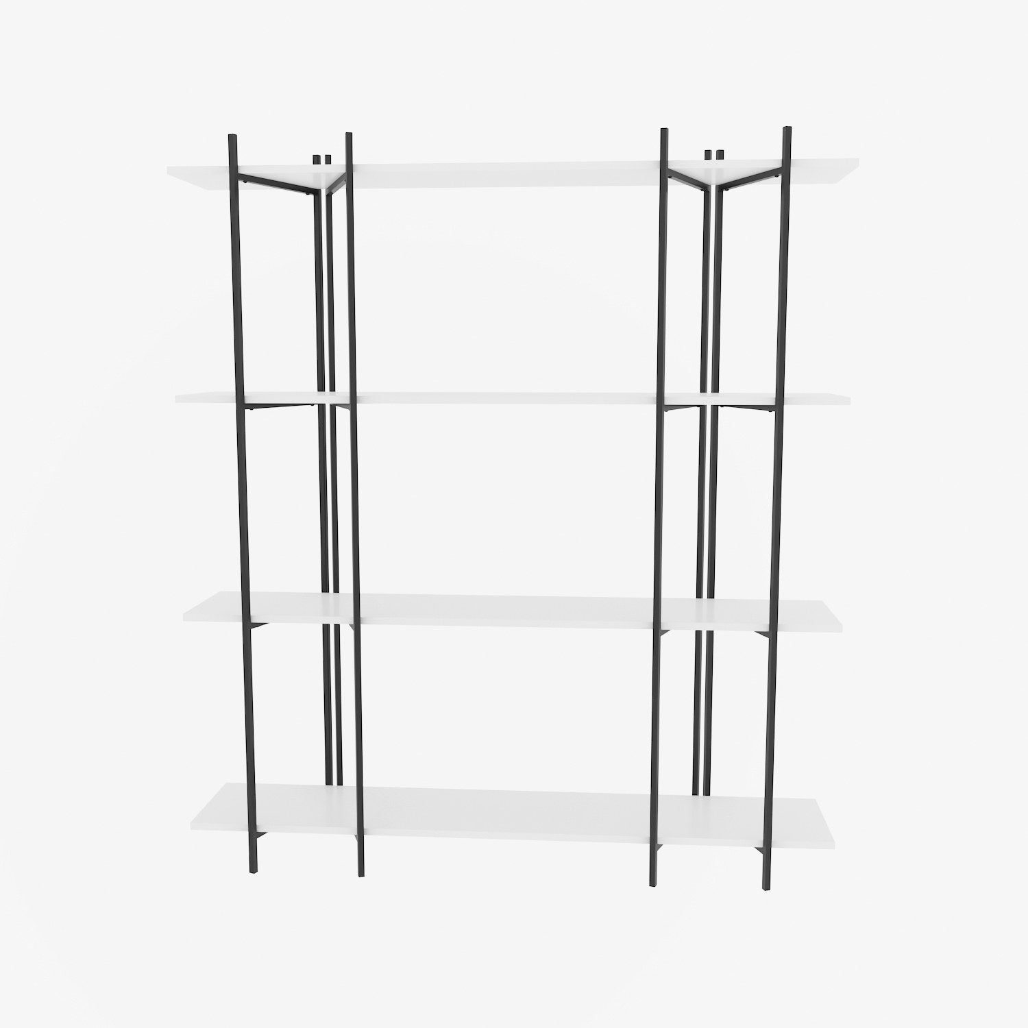 Estante estilosa, 160 cm x 180 cm x 29,6 cm, branca e preta | Painel de partículas 100% revestido de melamina, 18 mm de espessura | Perfeita para decoração moderna de casa e escritório