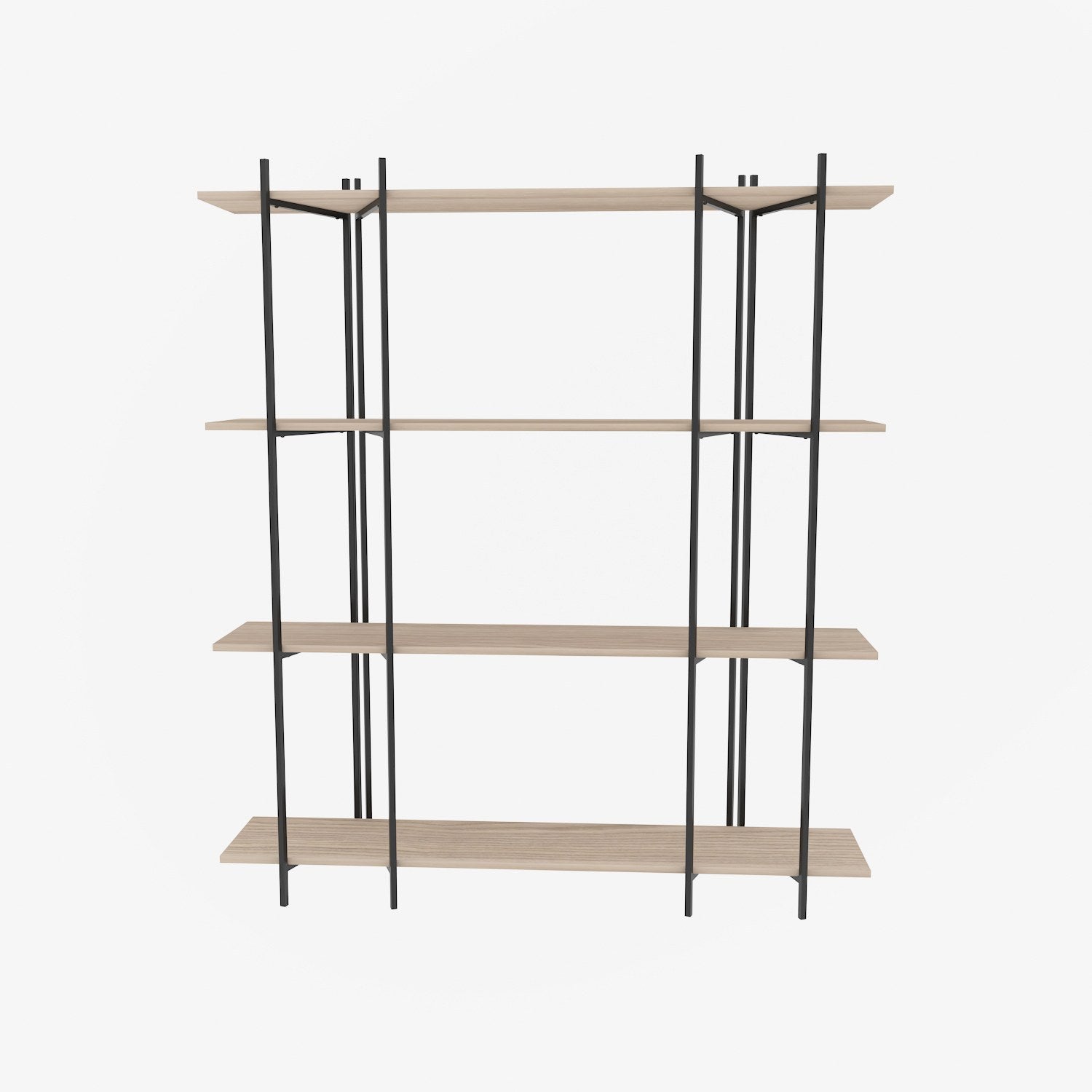 Estante elegante em carvalho e preto, 160 cm x 180 cm x 29,6 cm | Painel de partículas 100% revestido em melamina, 18 mm de espessura | Perfeita para decoração moderna de casa e escritório