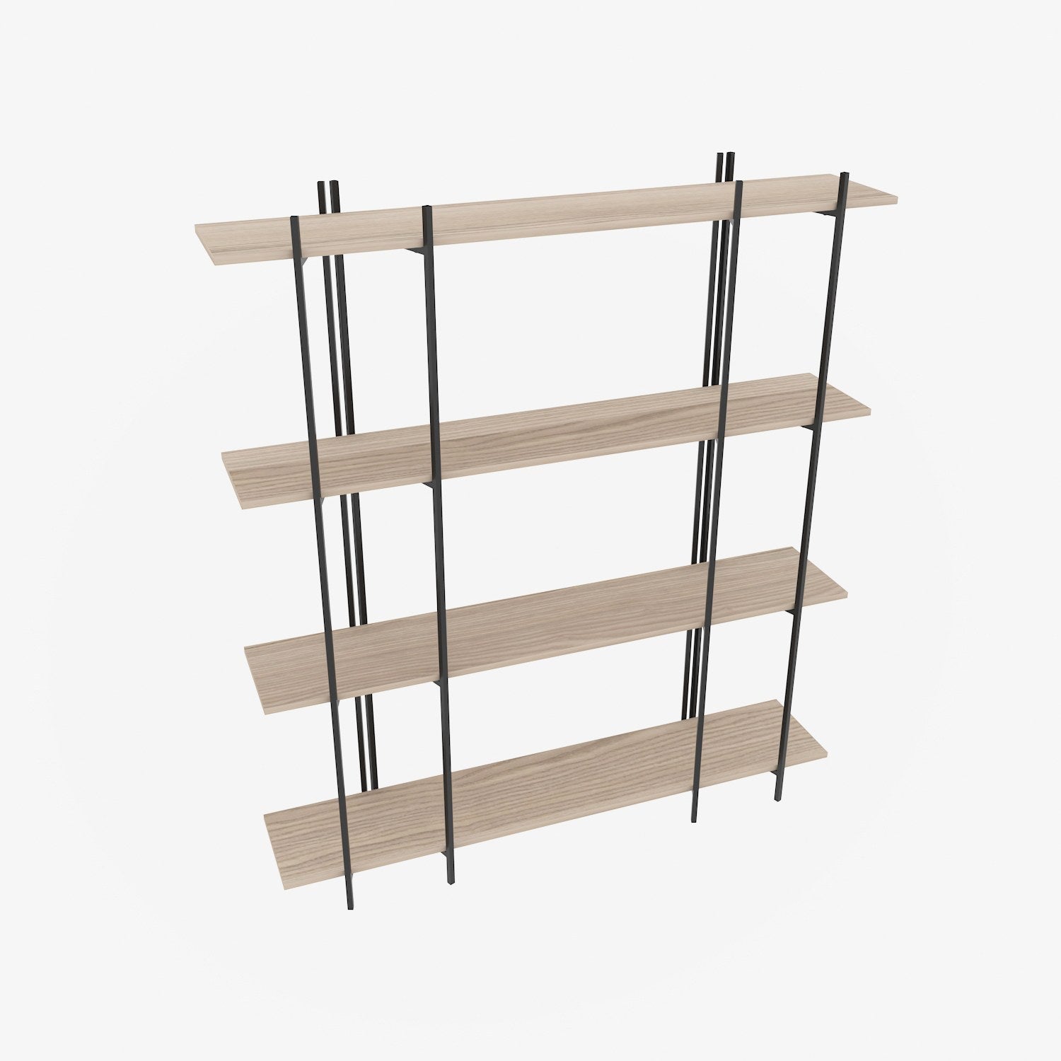 Estante elegante em carvalho e preto, 160 cm x 180 cm x 29,6 cm | Painel de partículas 100% revestido em melamina, 18 mm de espessura | Perfeita para decoração moderna de casa e escritório