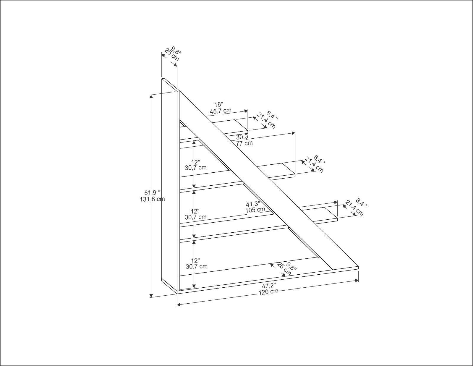 Estante elegante em mármore e branco, 120 cm x 131,8 cm x 25 cm | Painel de partículas 100% revestido em melamina, 18 mm de espessura | Armazenamento elegante para casas modernas