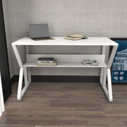 Secretária de Estudo/Escritório Moderna, Branca, 120 x 60 x 72,8 cm | Painel de Partículas 100% Revestido em Melamina, 18 mm de Espessura | Elegante e Funcional para Escritório e Estudo em Casa