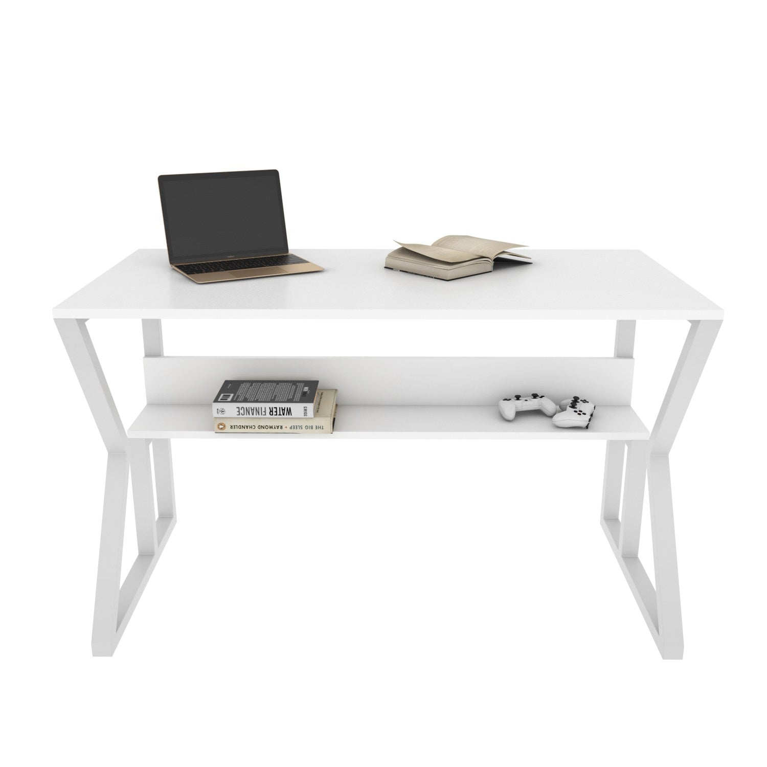 Secretária de Estudo/Escritório Moderna, Branca, 120 x 60 x 72,8 cm | Painel de Partículas 100% Revestido em Melamina, 18 mm de Espessura | Elegante e Funcional para Escritório e Estudo em Casa