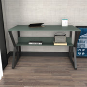 Secretária de Estudo/Escritório Elegante, Verde e Preta, 120 x 60 x 72,8 cm | Painel de Partículas 100% Revestido em Melamina, 18 mm de Espessura | Perfeita para Escritórios e Salas de Estudo Modernos