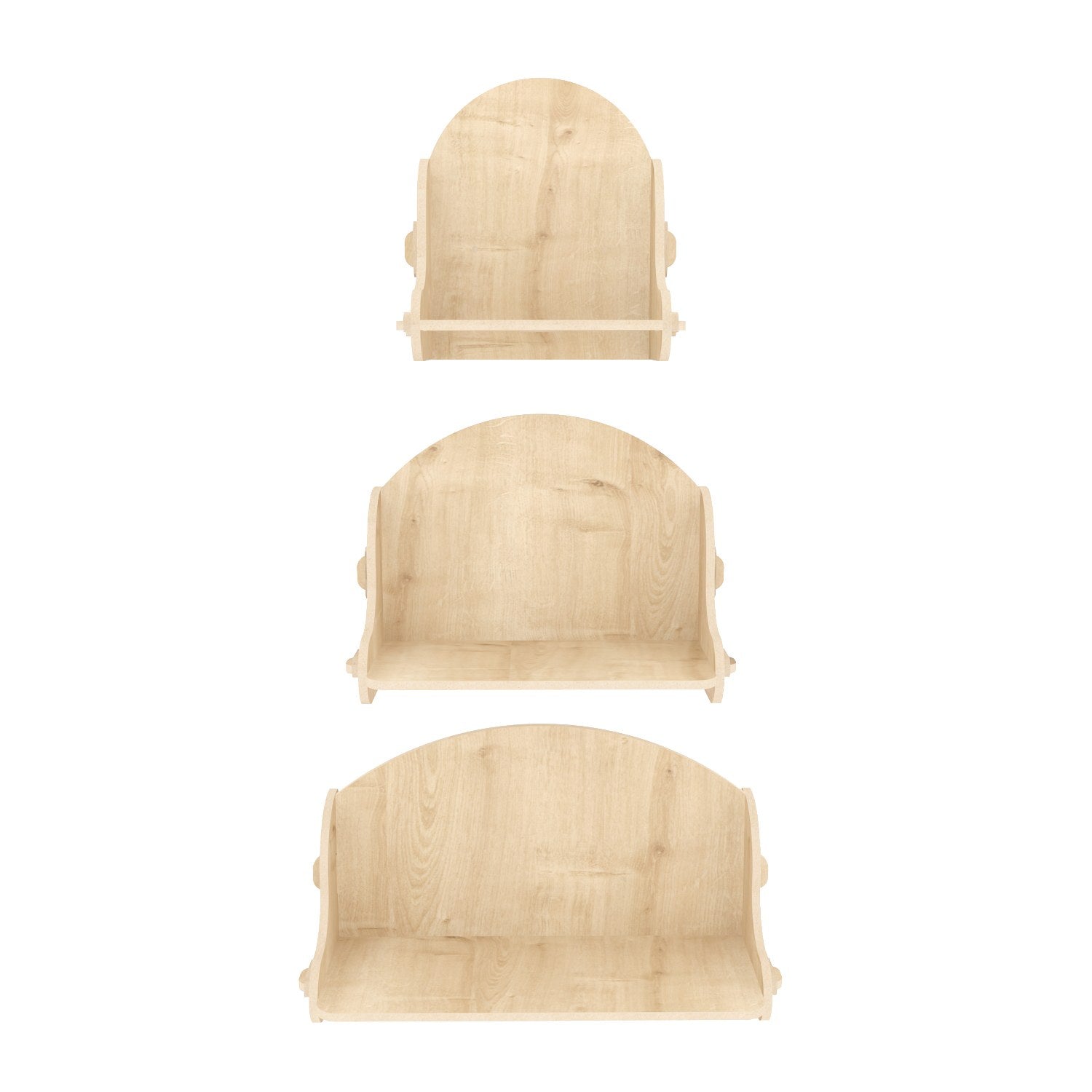 Prateleira de parede elegante em carvalho, 24,8 x 25 x 15 cm | Painel de partículas 100% revestido em melamina, 8 mm de espessura | Perfeito para decoração e soluções de armazenamento