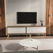 Móvel de TV – 180 cm x 54 cm – Nogueira e Branco – MDF