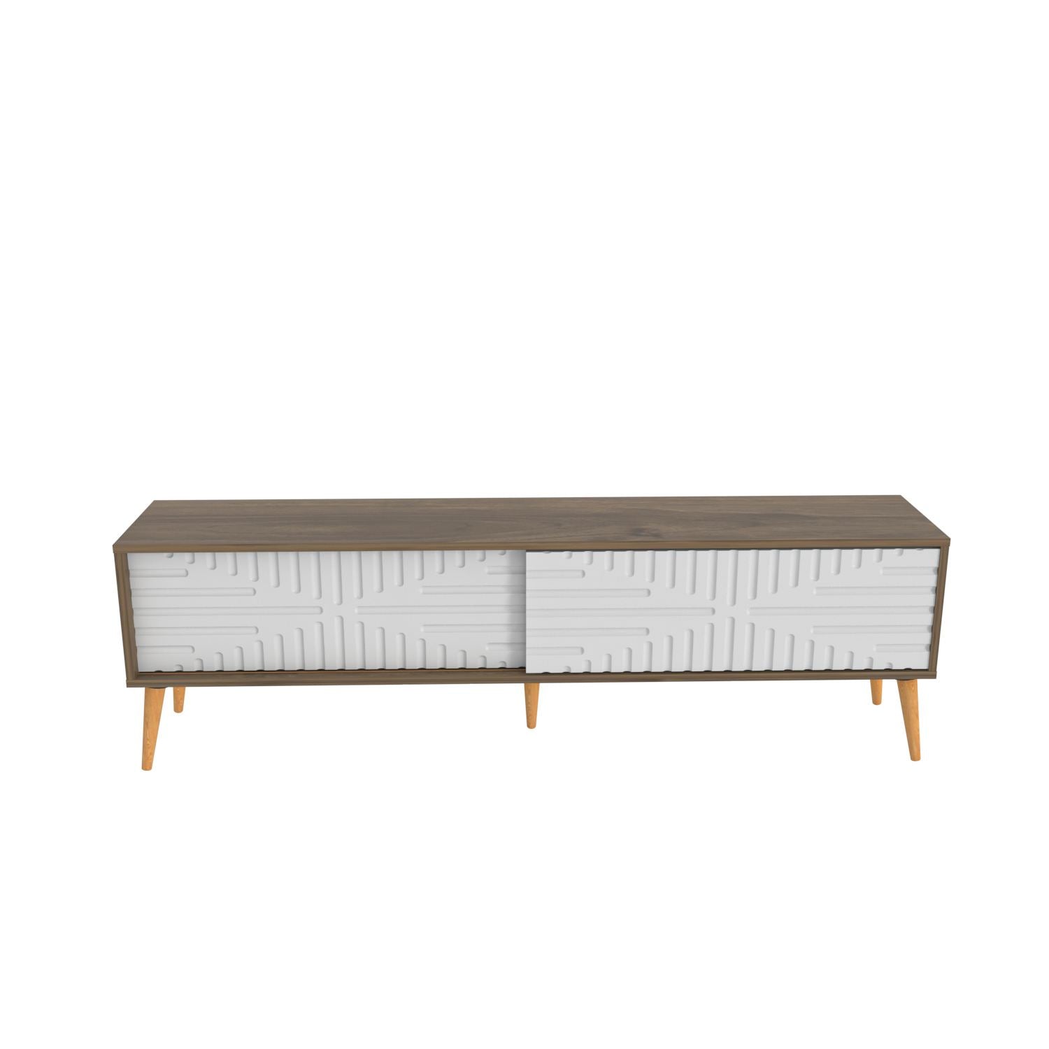 Móvel de TV – 180 cm x 54 cm – Nogueira e Branco – MDF