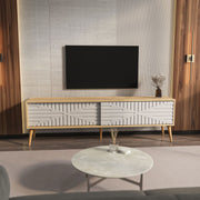 Móvel de TV – 180 cm x 54 cm x 35 cm – Carvalho Safira e Branco – MDF