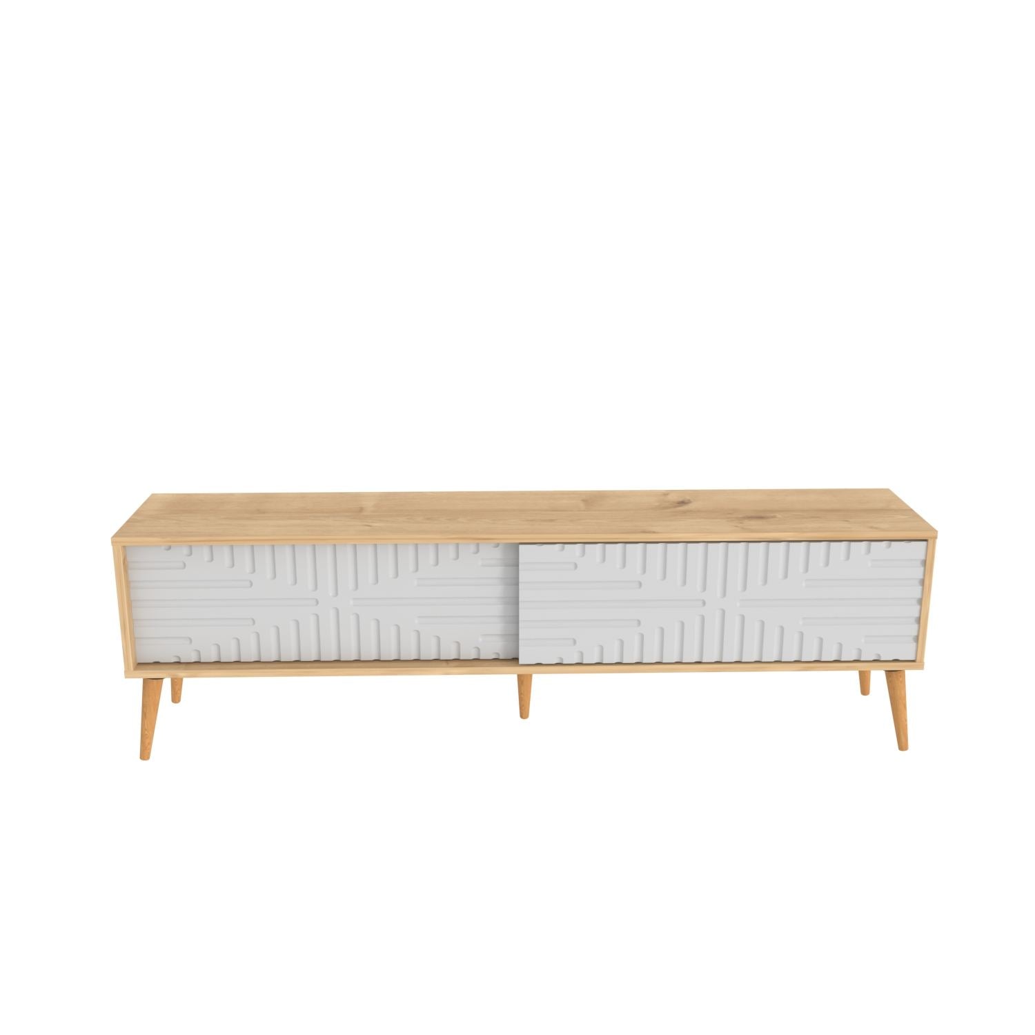 Móvel de TV – 180 cm x 54 cm x 35 cm – Carvalho Safira e Branco – MDF