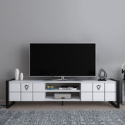 Móvel de TV – 184cm x 45cm x 34cm – Branco e Preto – MDF