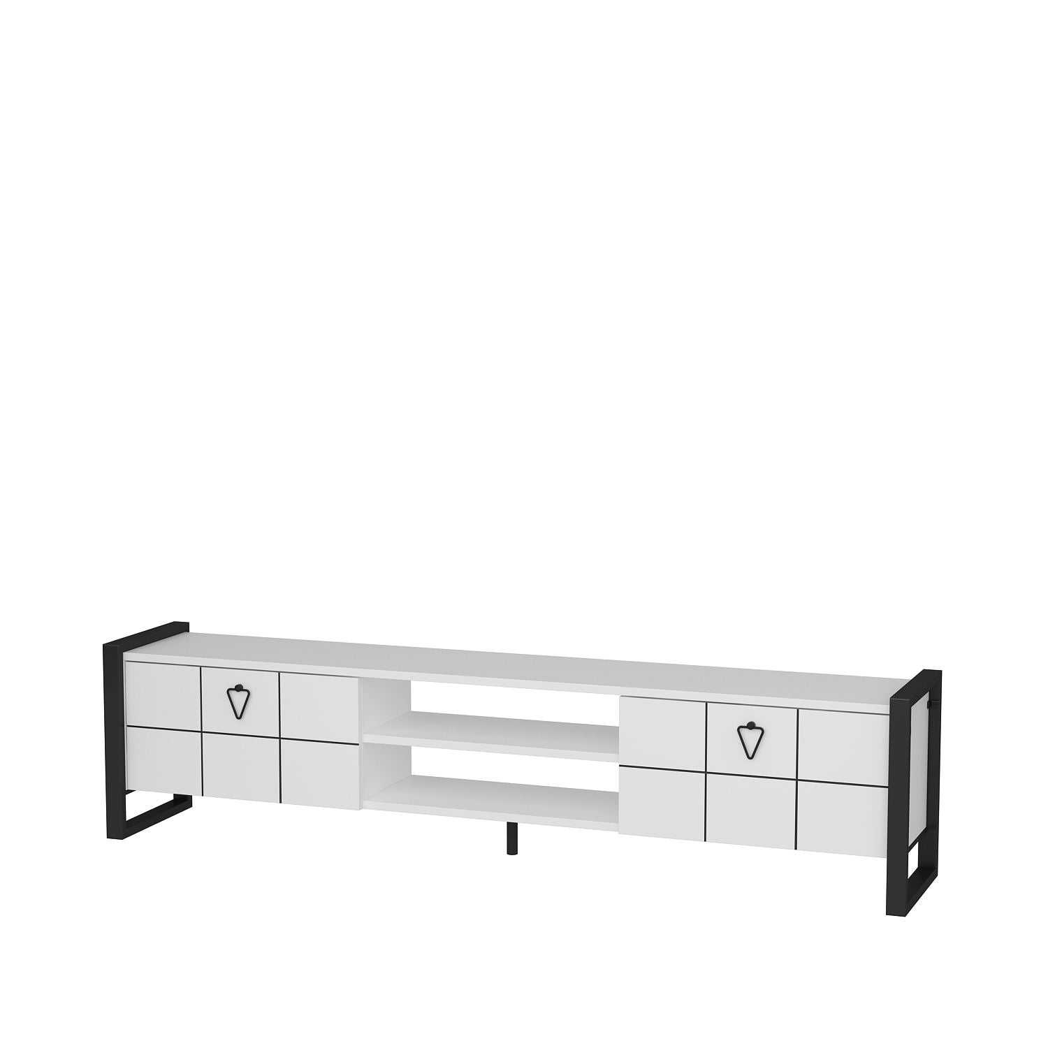 Móvel de TV – 184cm x 45cm x 34cm – Branco e Preto – MDF