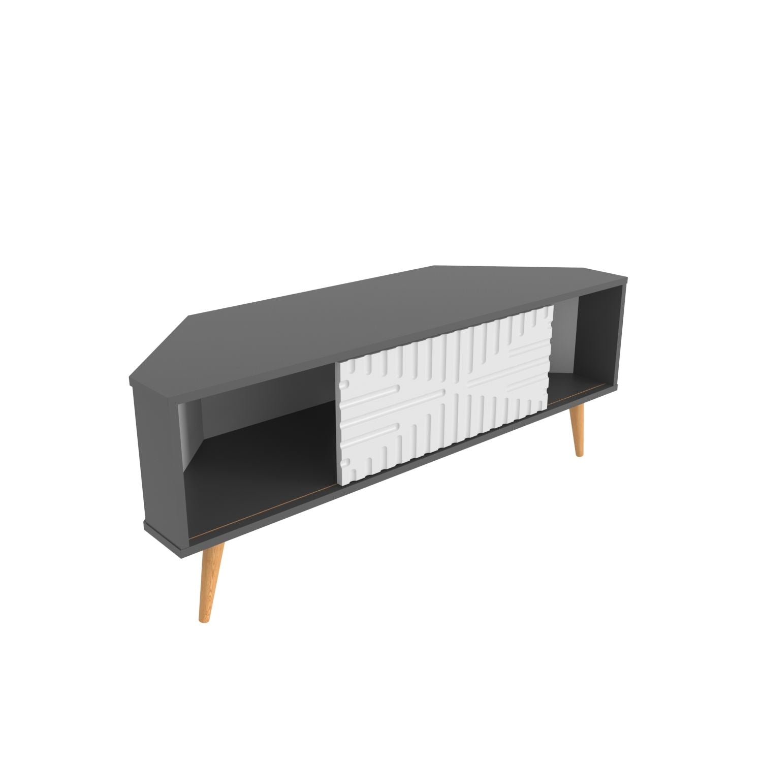 Móvel de TV – 140cm x 54cm x 45cm – Antracite e Branco – MDF