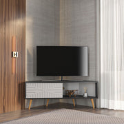 Móvel de TV – 140 cm x 54 cm x 45 cm – Preto e Branco – Painel de partículas em melamina