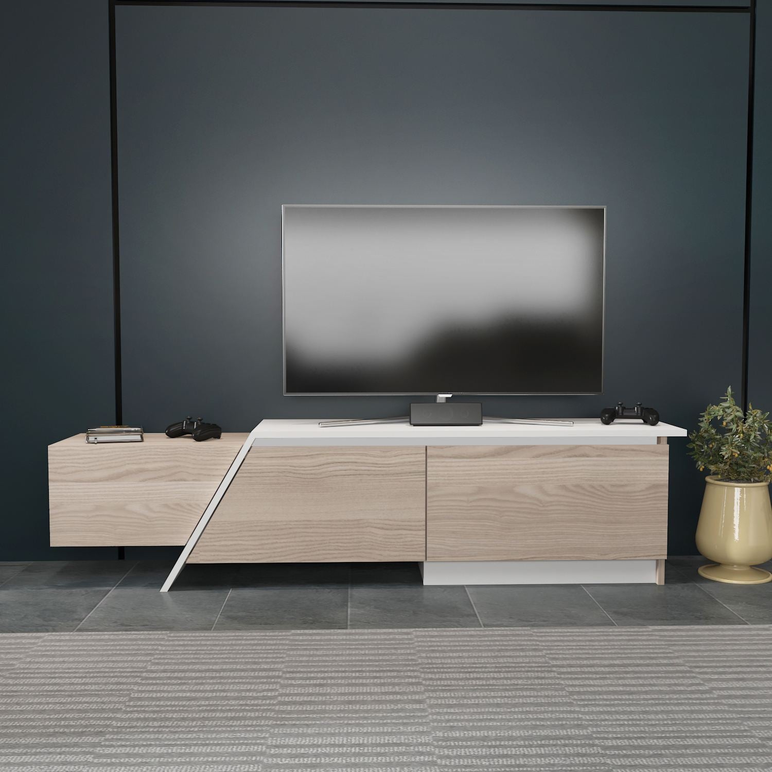 Móvel de TV – 180cm – Branco – MDF