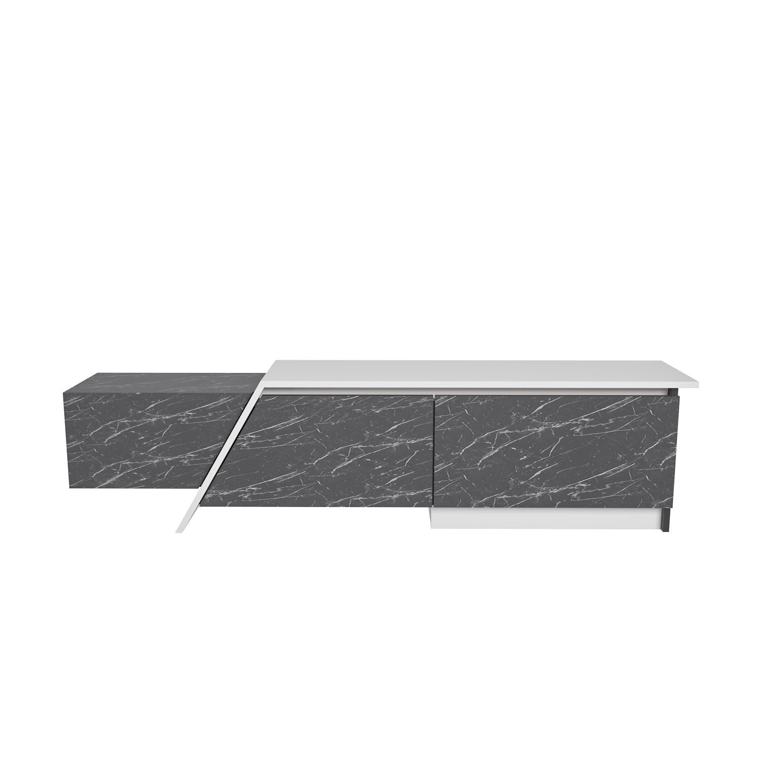 Móvel de TV – 180 cm – Cinza e Branco – Painel de partículas revestido em melamina