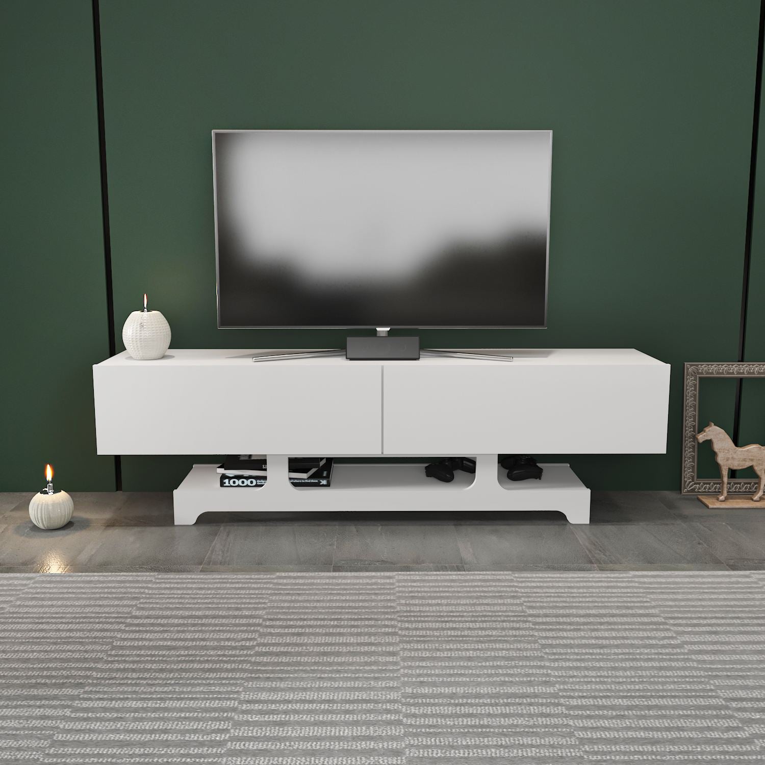 Móvel de TV – 160cm x 46.8cm x 35cm – Branco – MDF