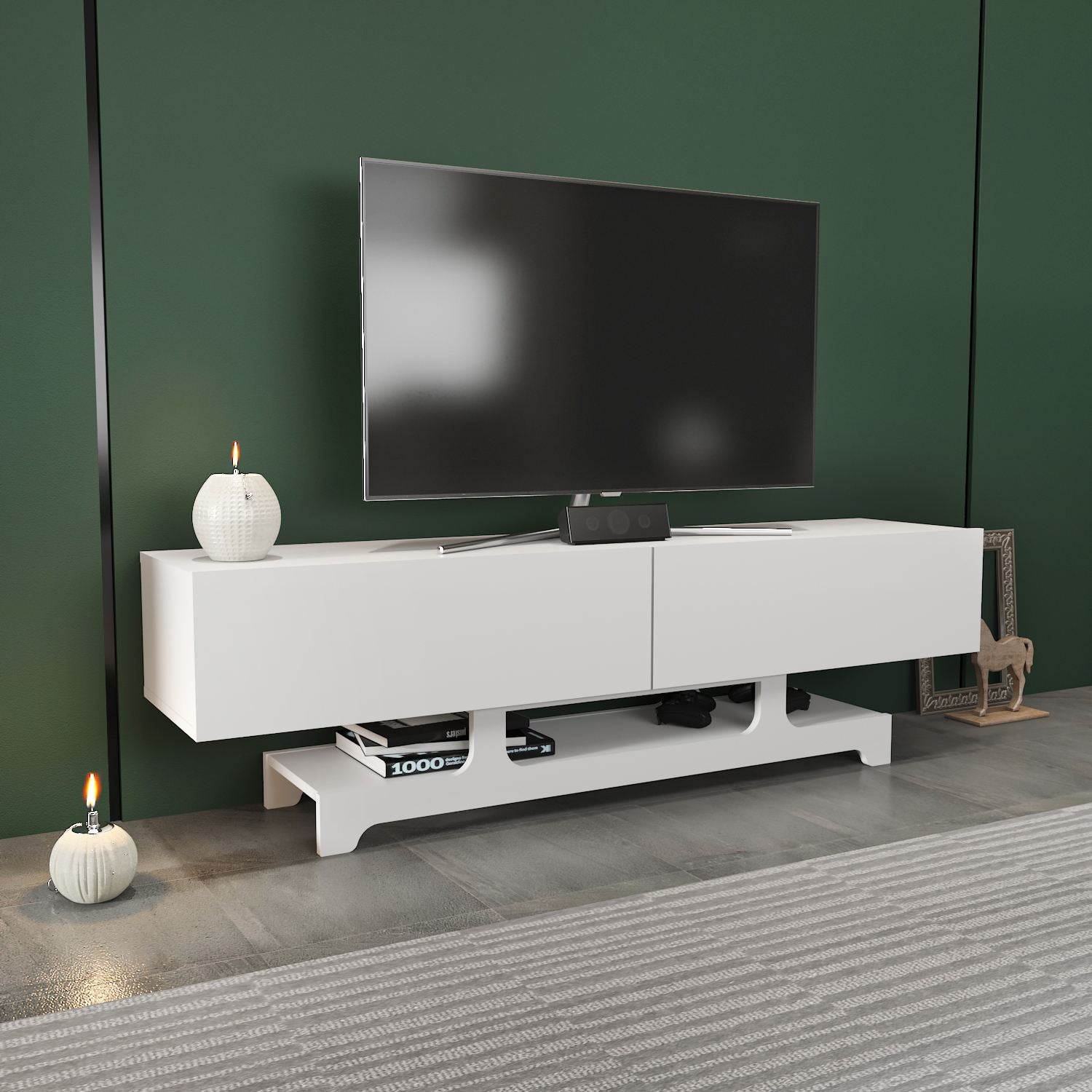 Móvel de TV – 160cm x 46.8cm x 35cm – Branco – MDF