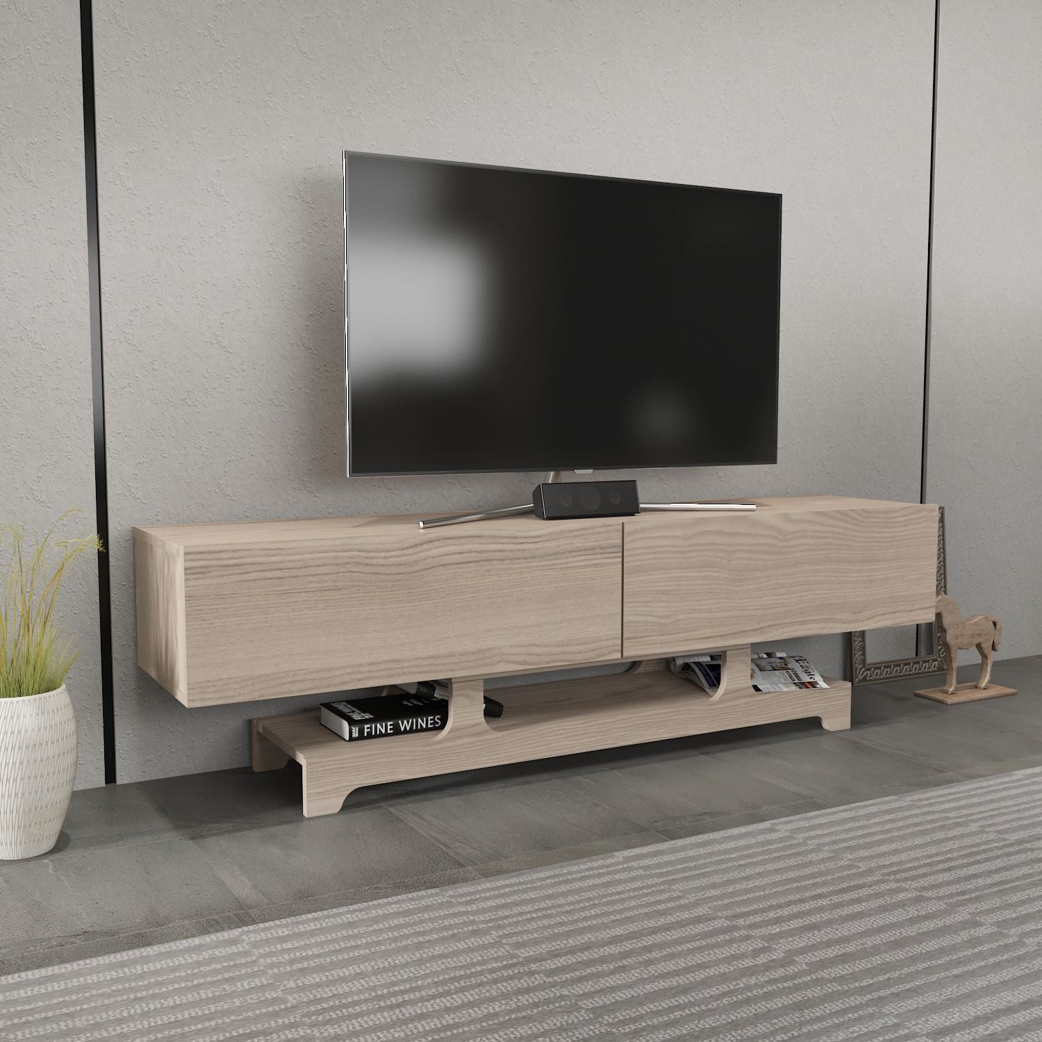 Móvel de TV – 160cm x 46,8cm x 35cm – Cor Cordoba – MDF revestido com melamina