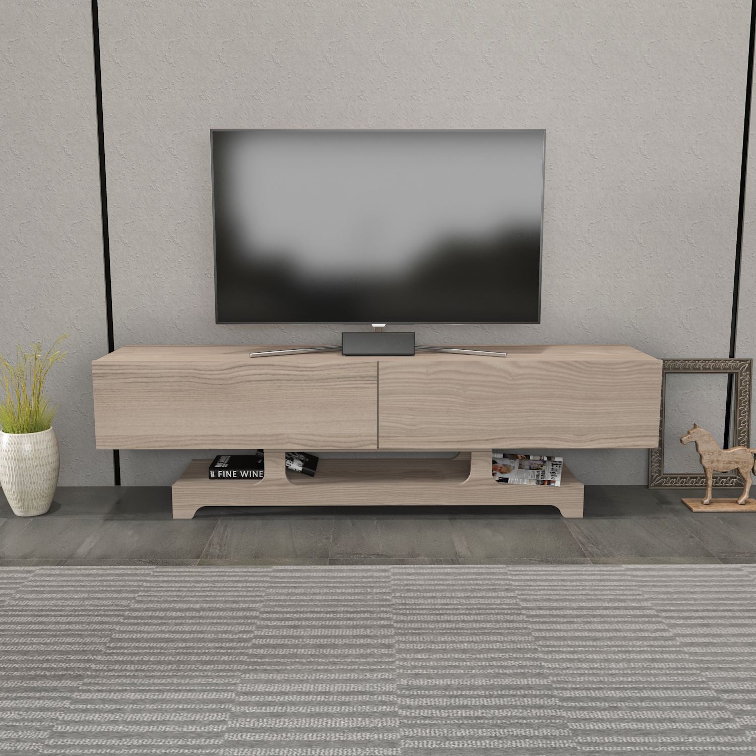 Móvel de TV – 160cm x 46,8cm x 35cm – Cor Cordoba – MDF revestido com melamina