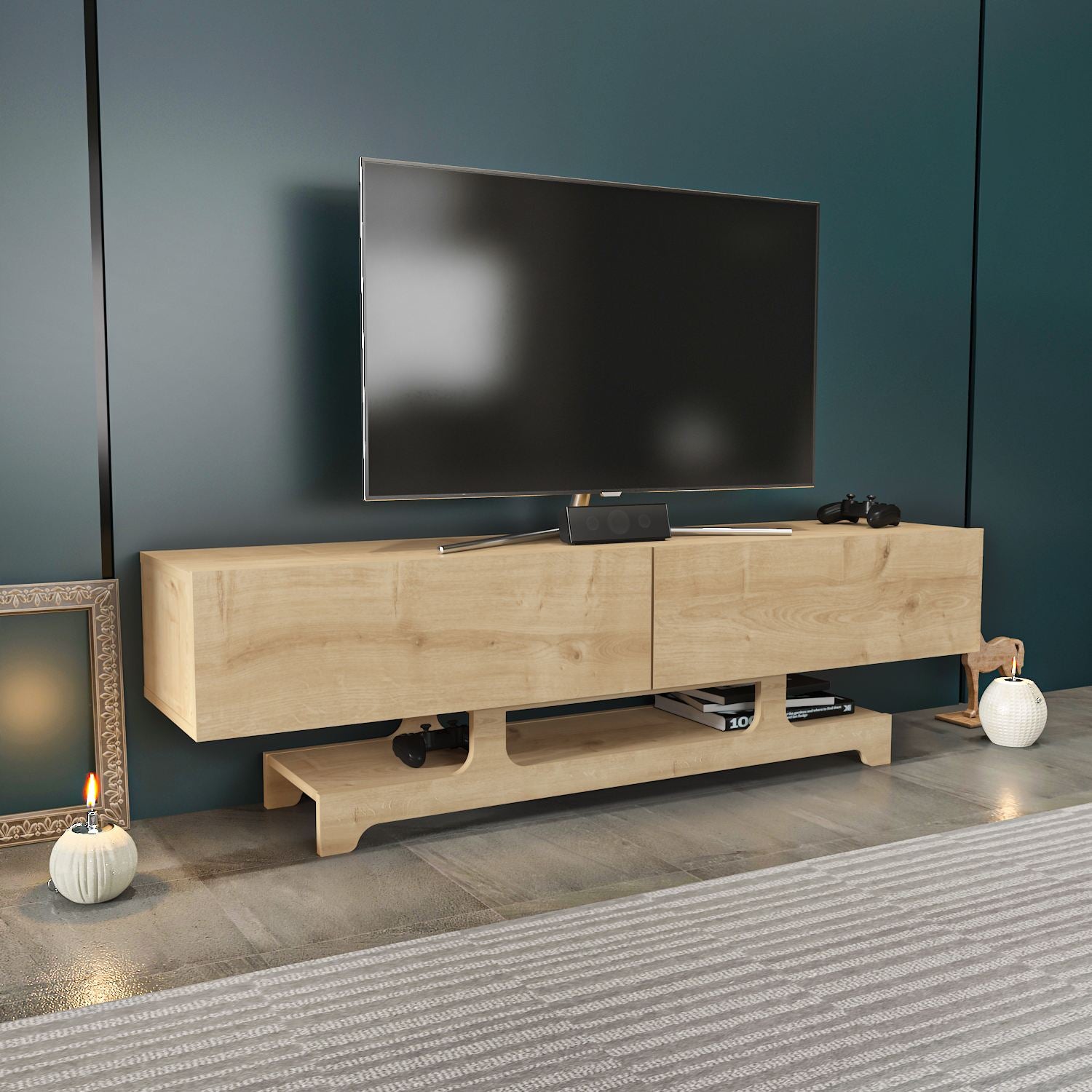 Móvel de TV – 160cm x 46.8cm x 35cm – Carvalho Safira – MDF