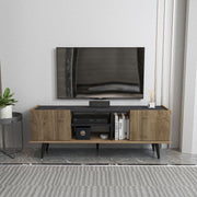 Móvel de TV – 154,4 cm x 56,6 cm x 31,3 cm – Nogueira e Preto – MDF