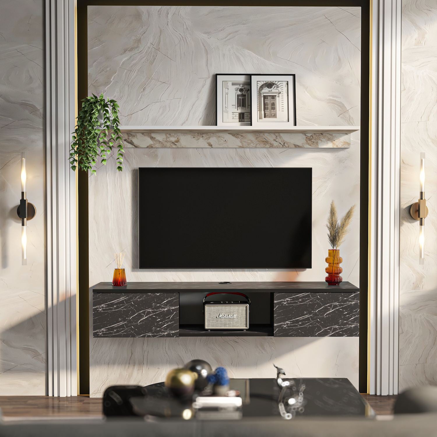 Móvel de TV – 140cm – Branco, Éfeso – MDF