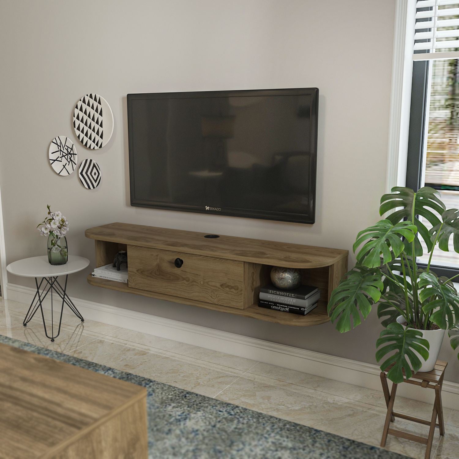 Móvel de TV – 120cm x 23.4cm x 29.6cm – Carvalho Oud – MDF